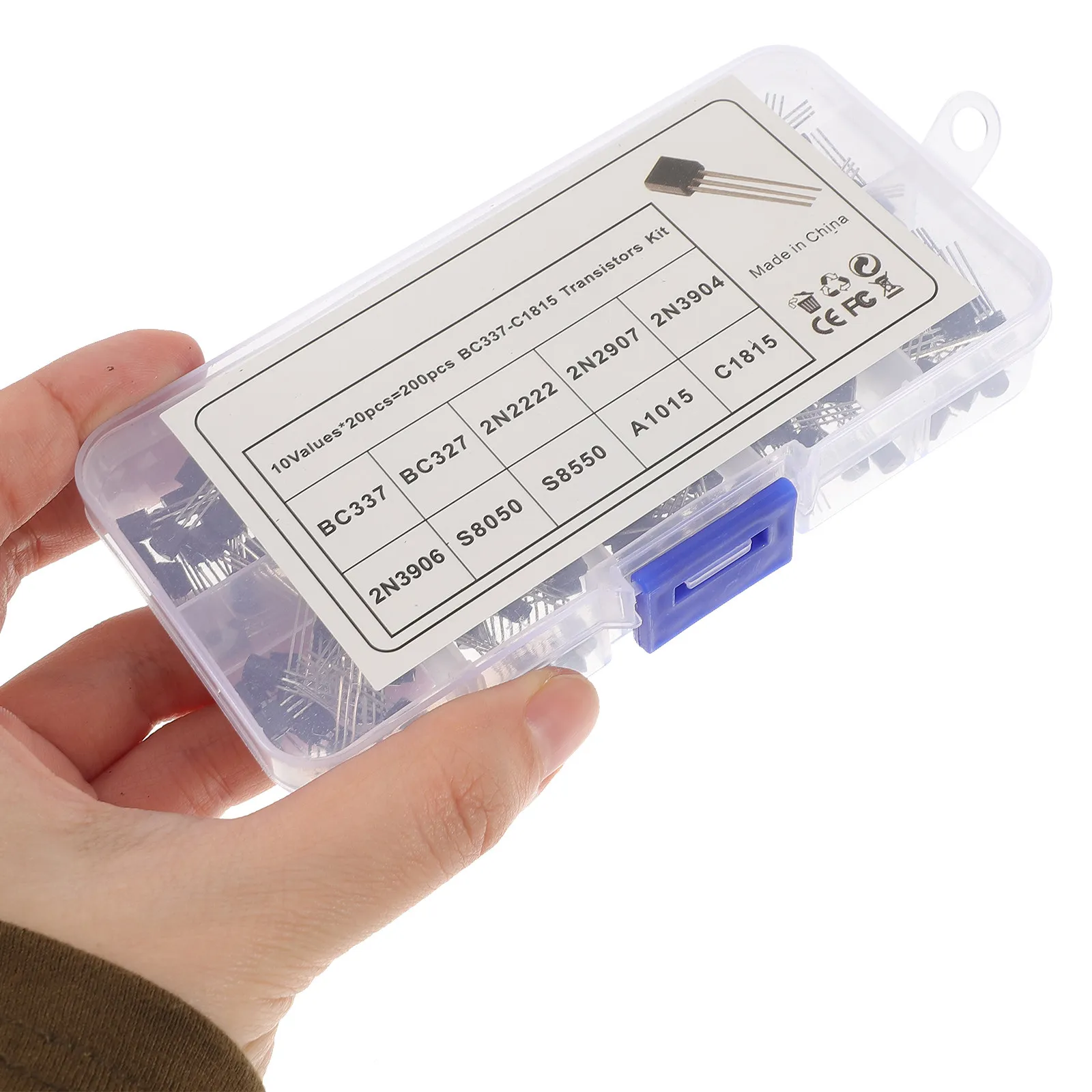200Pcs Transistor Assortment Kit Silicon Germanium Triodes Compact Lightweight Reliable Long Life for Electrical Experiments