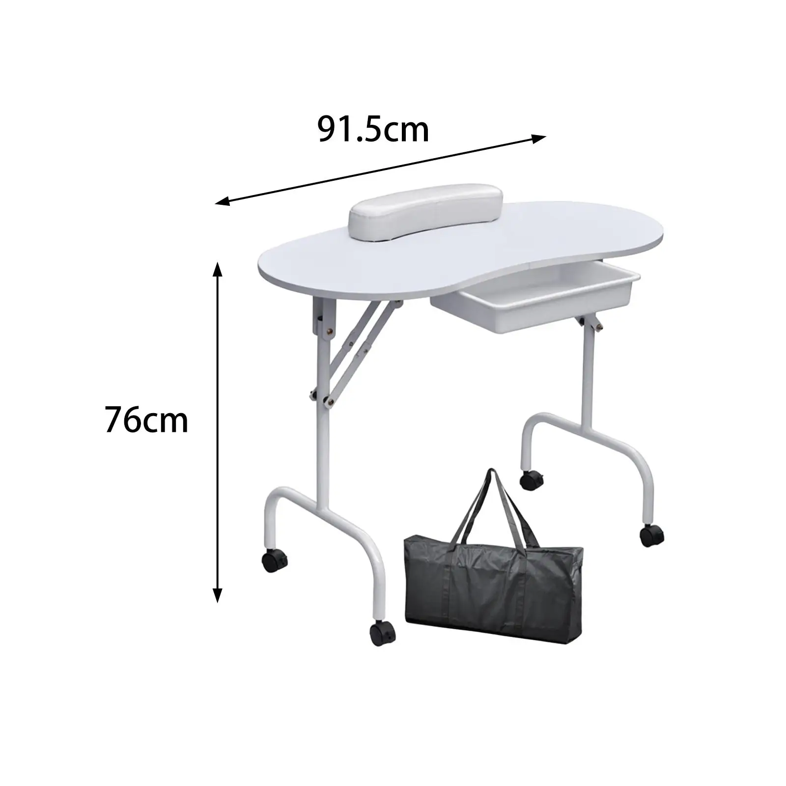 Portable Manicure Nail Table Practical Nail Art Table Organizer with Large Drawer for Technician SPA Home Manicurist Salon