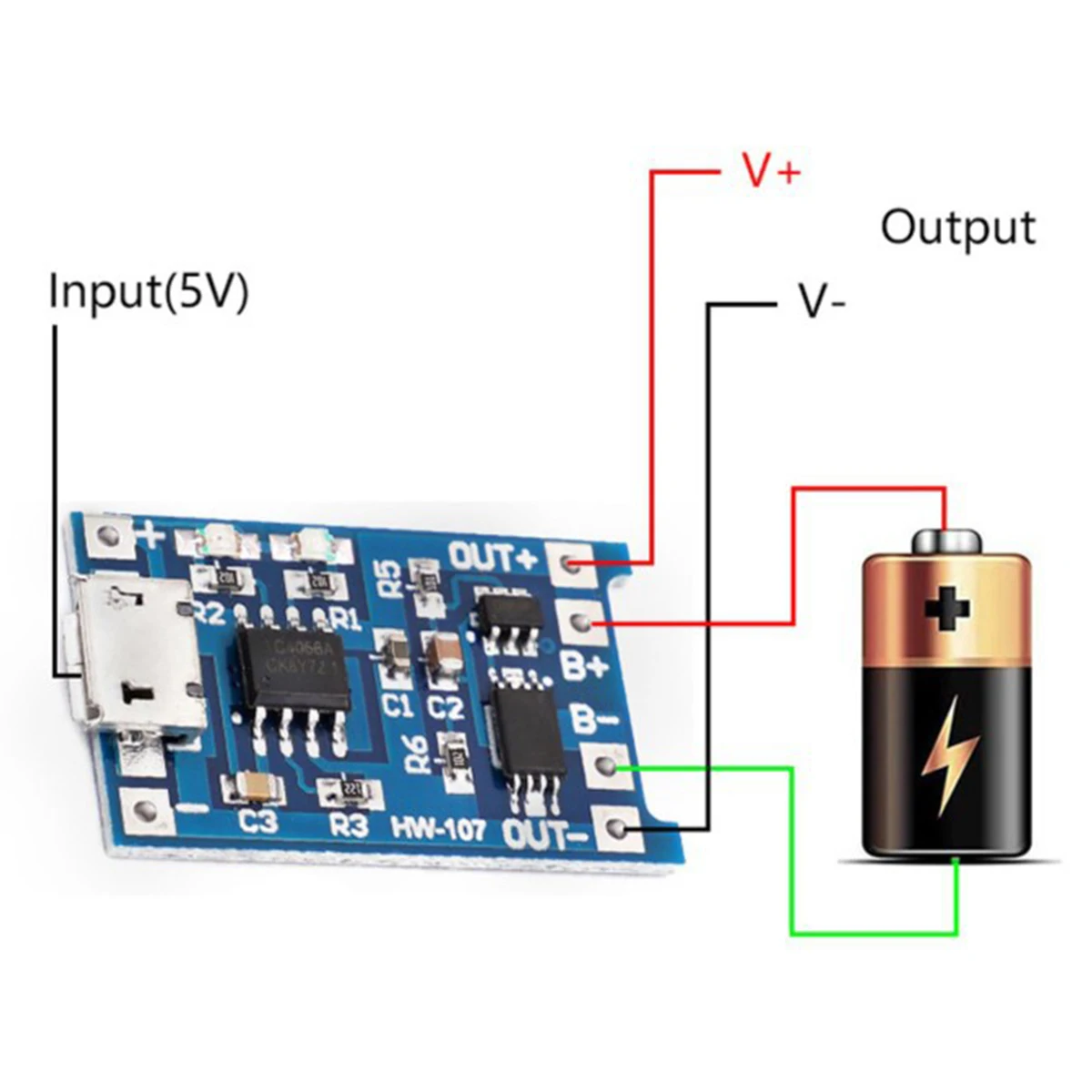 Type C Micro 5V 1A 18650 TP4056 Lithium Battery Charger Module Charging Board With Protection Dual Functions 1A for DIY Charger