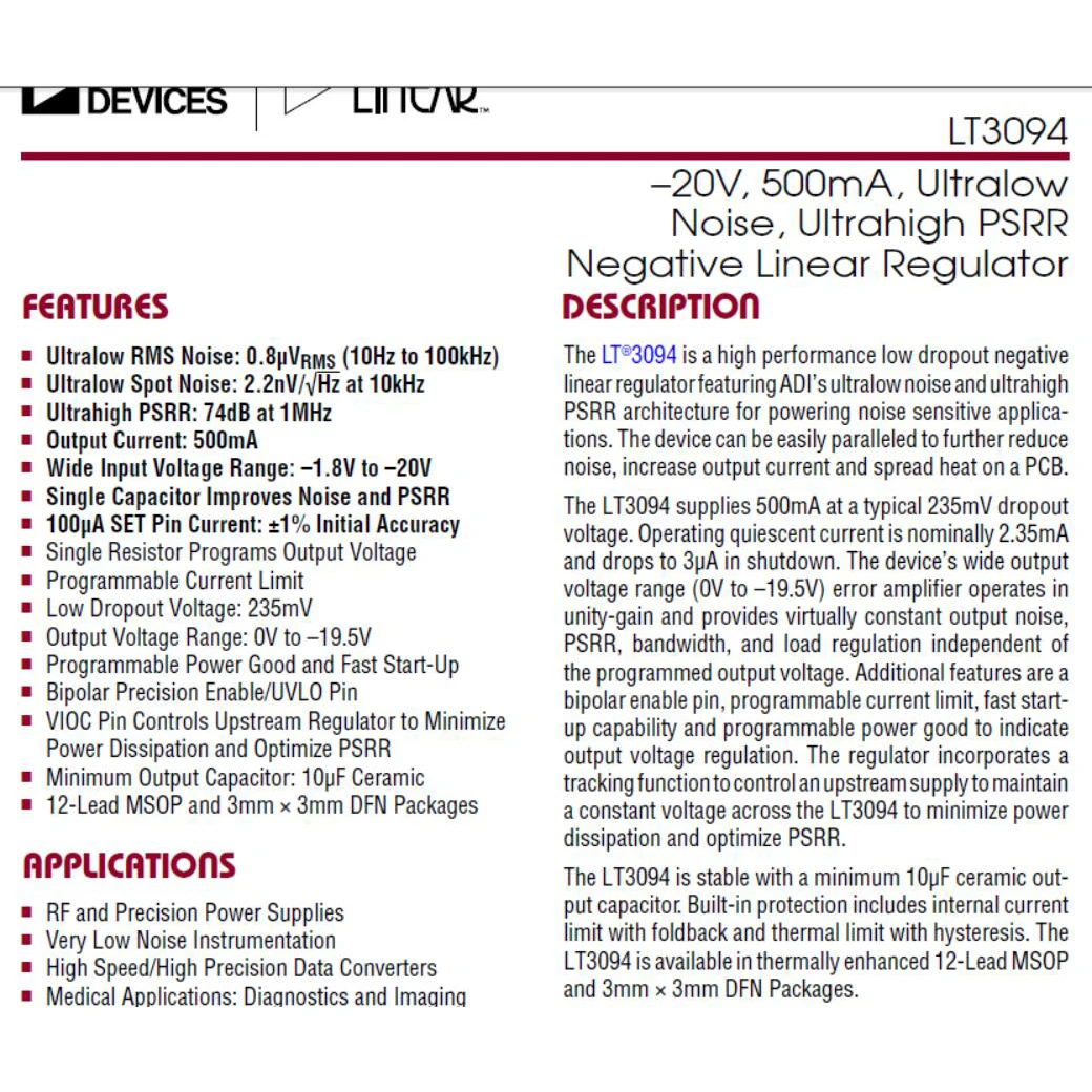 Imagem -02 - Tensão Negativa Positiva Dc-dc Baixo Ruído rf Regulada Fonte de Alimentação Linear Step-down Adj 3v 5v 6v 9v 12v 15v Lt3045 e Lt3094