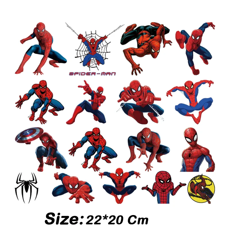 Marvel Spider Man Small Pattern Clothing Thermoadhesive Patches Cartoon Printed Heat transfers stickers for clothing