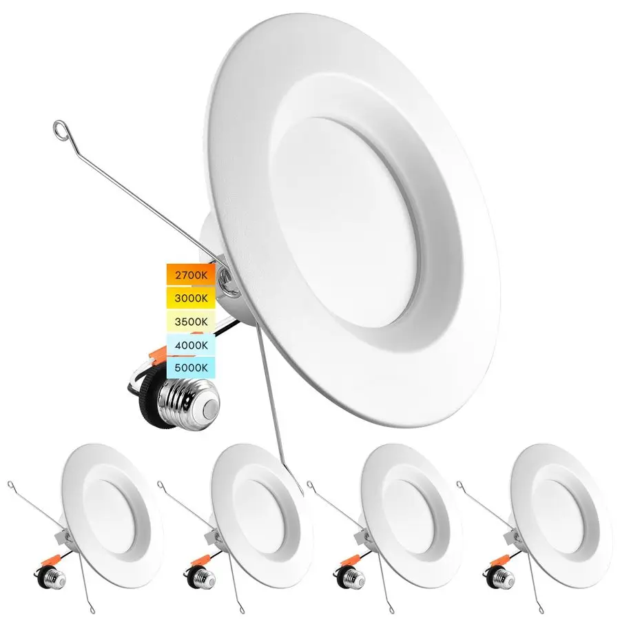 5 6 Inch LED Recessed Retrofit Downlight, 14W90W, CCT Color Selectable 2700K 3000K 3500K 4000K 5000K, Dimmable Can Light, 1100 L