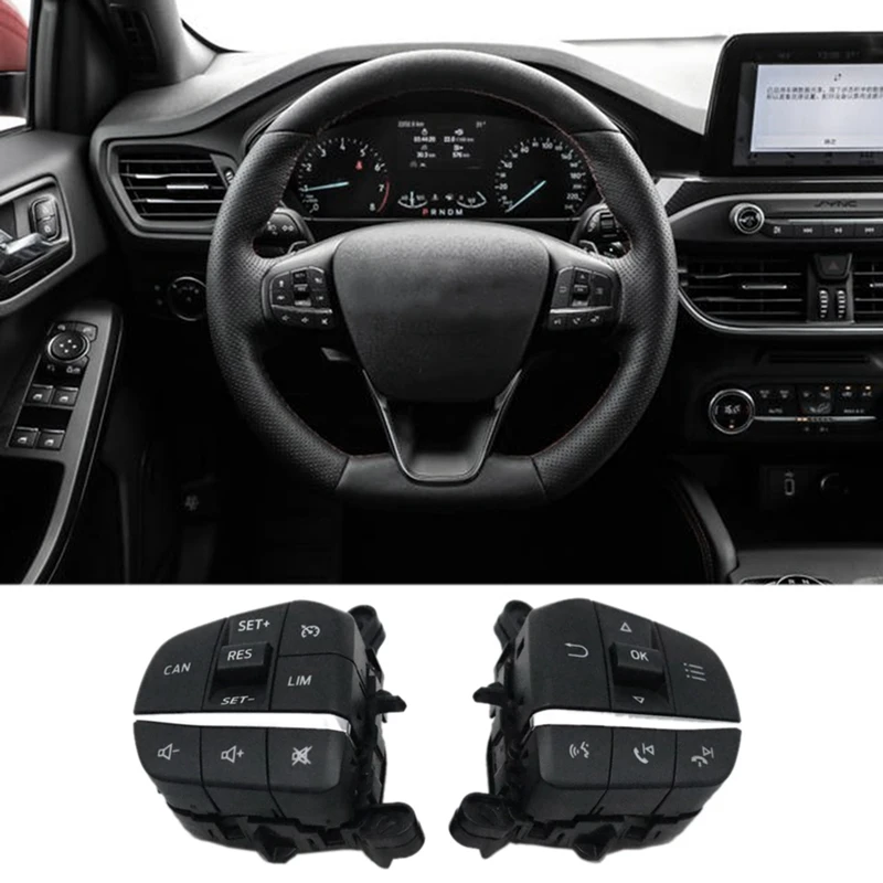 2PCS Car Cruise Control Switch Multifunction Steering Wheel Button For Ford Focus MK4 2019 2020