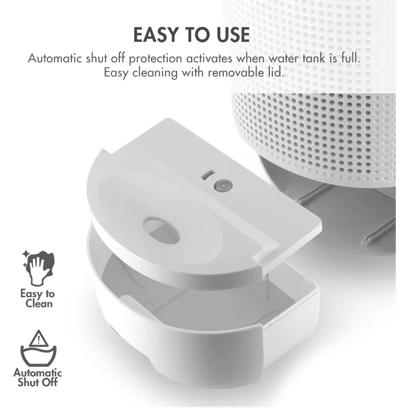 مزيل رطوبة الهواء Tenergy Sorbi 1000 مل مع وظيفة تنقية، فلتر HEPA الحقيقي، إيقاف تلقائي، تحكم باللمس، سرعة هواء قابلة للتعديل