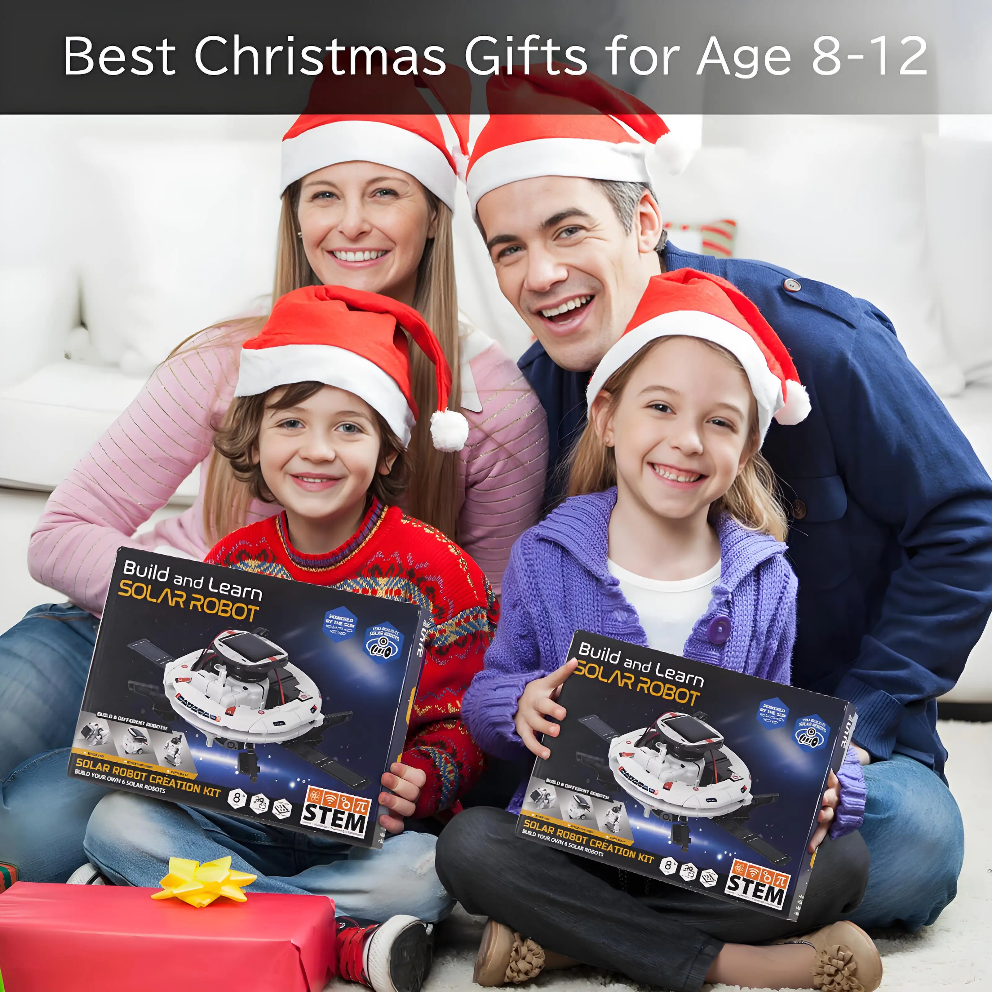 Kit de robot solar STEM para niños de 8 a 12 años, juguetes científicos de construcción de doble potencia con panel solar y batería, regalo educativo para niños y