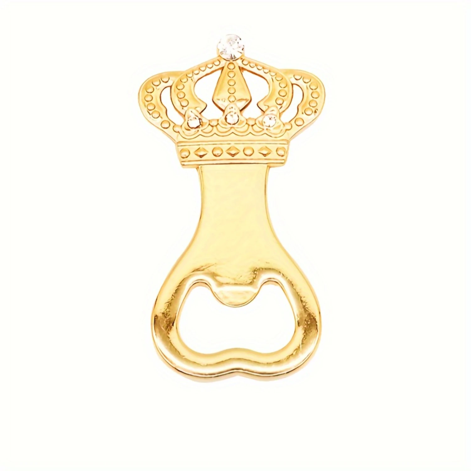 2pcs Golden Crown Design Beer Bottle Opener - Durable Alloy Steel, Decorative   Party Accessory - 3.8cm x 8.2cm