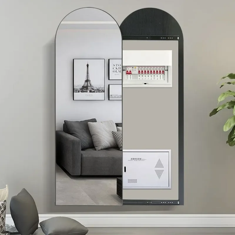 Push Pull Full Body Mirror Wall Mounted Invisible Electric Switch Cover Home Dressing Mirror Meter Box Concealed Full Length