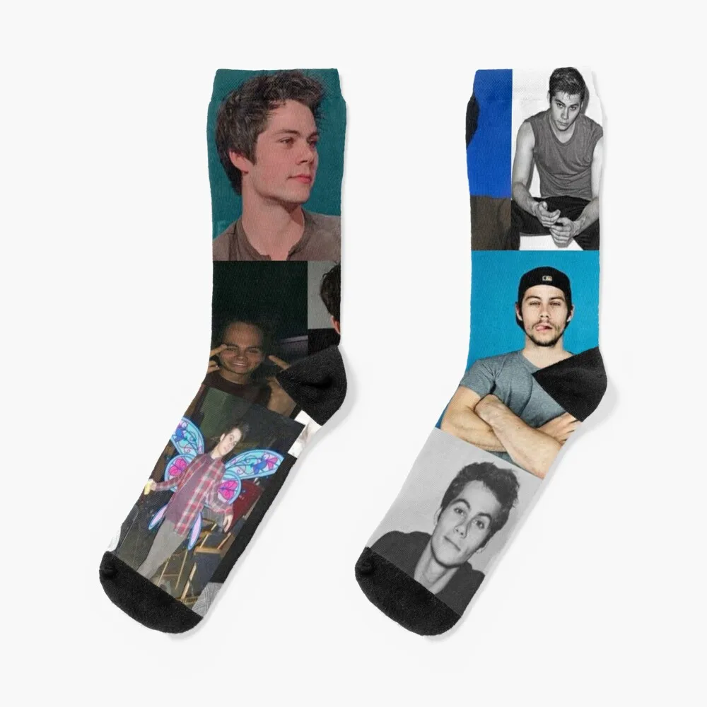 

Dylan O'Brien pic collage Socks Thermal man winter floral christmas stocking Boy Child Socks Women's