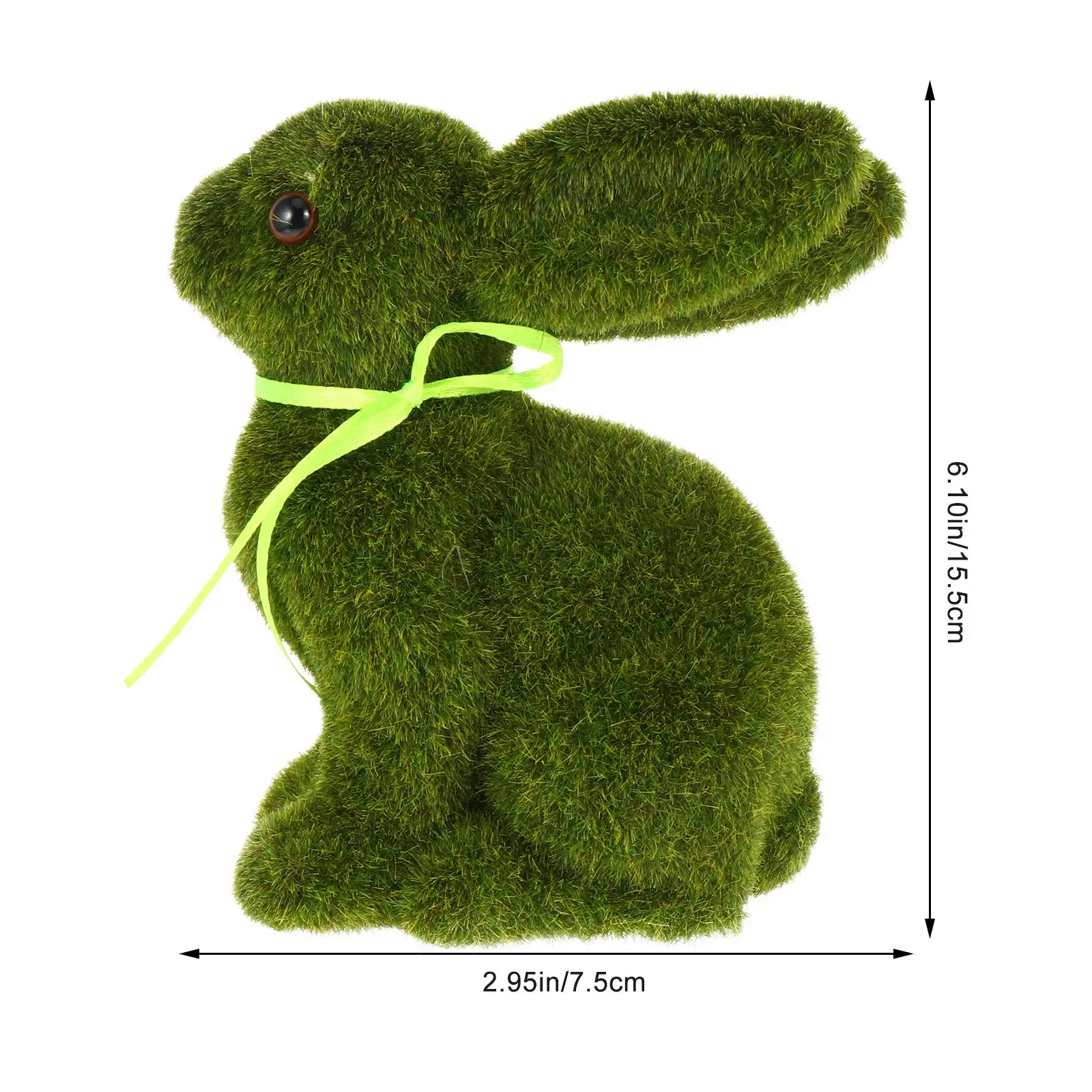 Easter Moss Rabbit Statue Adorable Artificial Turf Grass Bunny Flocked Rabbit Easter Party Decor Fairy Gardens Rabbit ornaments