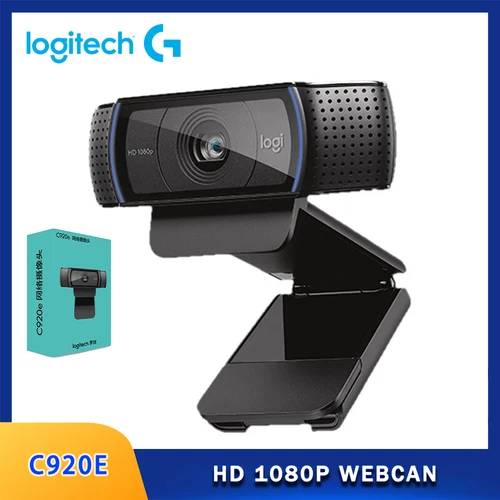 Logitech-Webcam inteligente C920e C920 HD, 1080p, con anclaje en vivo, con micrófono, para escritorio, portátil, oficina, reunión y vídeo