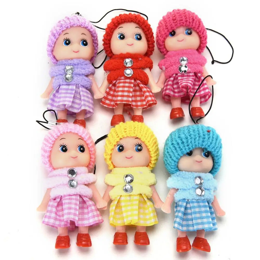 5Pcs Mini Doll 7CM Cute Mini Baby Plush Dolls Kids Toys Soft Interactive Baby Dolls Toy For Girls Exquisite Toys For Children