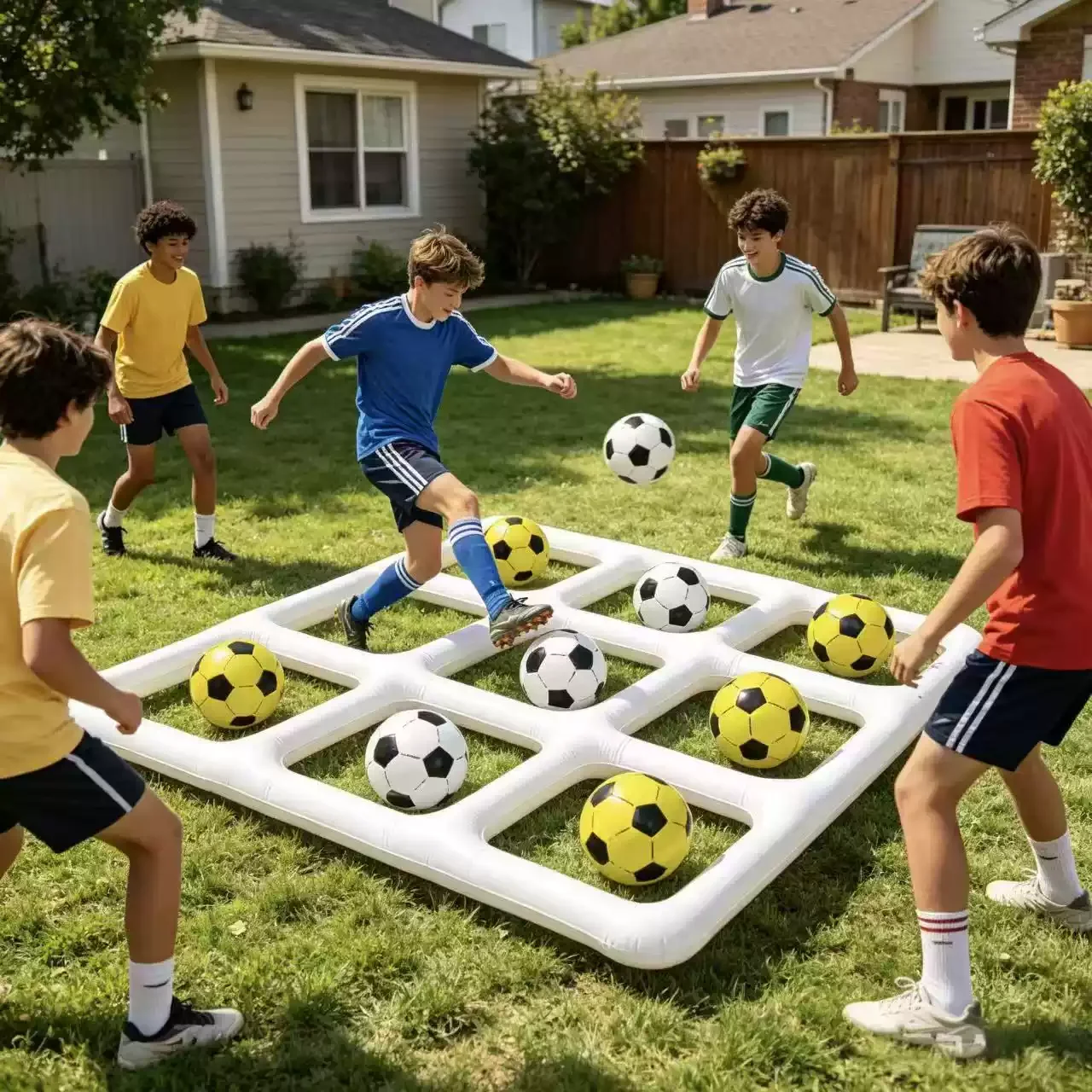 Swimming pool set multiplayer game floating row football water adult water swimming ring