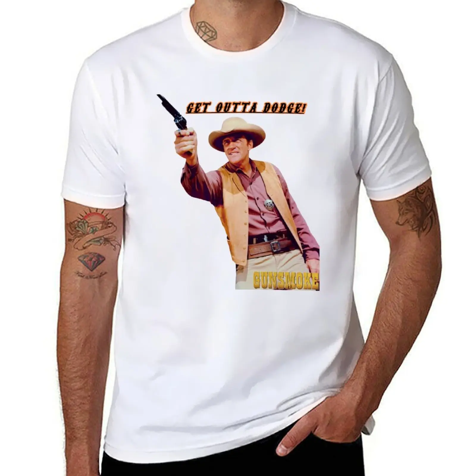 

Gunsmoke - Matt Dillon - Get Outta Dodge! T-Shirt anime t shirts for man man t shirts graphic g man t shirts for men T-shirt