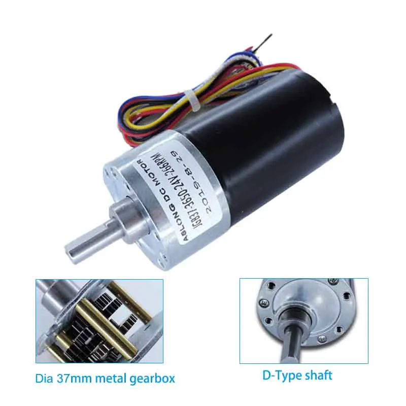 

JGB37-3650 dc brushless geared motor dia 37mm metal gearbox reducer 12v mini bldc electric motor engine reduction motor aslong