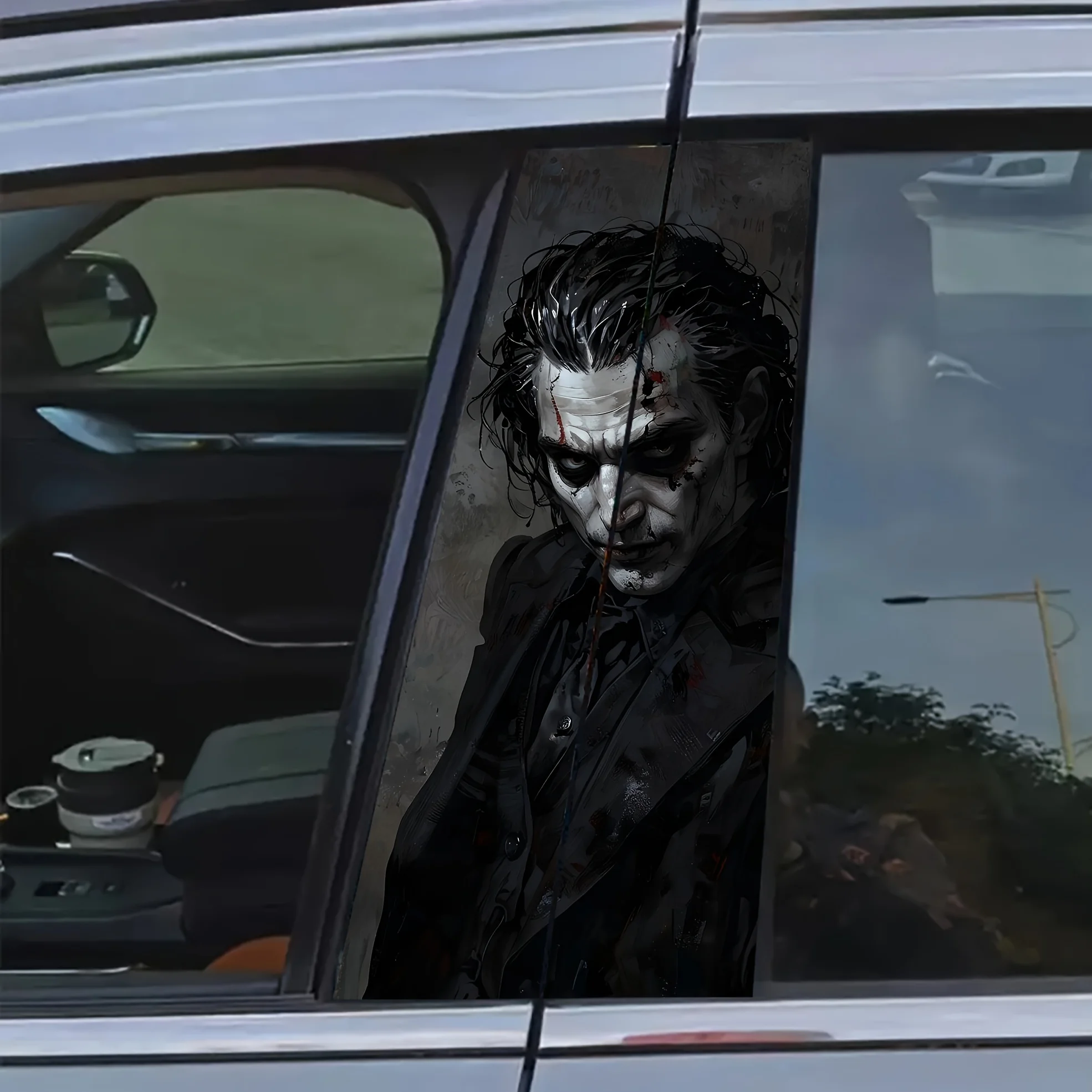 2-piece AHPAINTING Car B-pillar Stickers - Scratch resistant self-adhesive vinyl material suitable for men's design