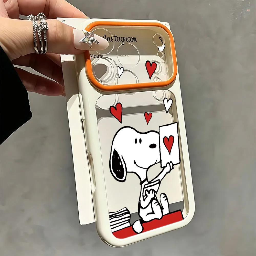 Cartoon-Hund Transparente Stoßfeste Schlanke Bonbonfarbene Klare Handyhülle für iPhone 18 17 Pro Max 14 16 15 13 11 12 S-Snoopys – Detail 1