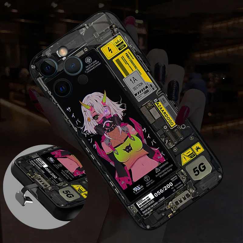 2023 أفضل بائع أنيمي LED قضية الهاتف لسامسونج غالاكسي S20 S21 S22 S23 زائد الترا نوت 10 20 التحكم الذكي LED غطاء الهاتف