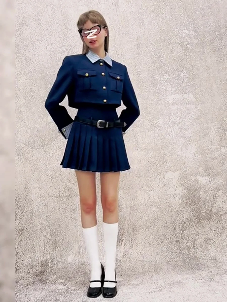 American Korean British School Uniform Style JK Uniform Suit Skirt Set Women Spring Autumn Small Size Matching Whole Set