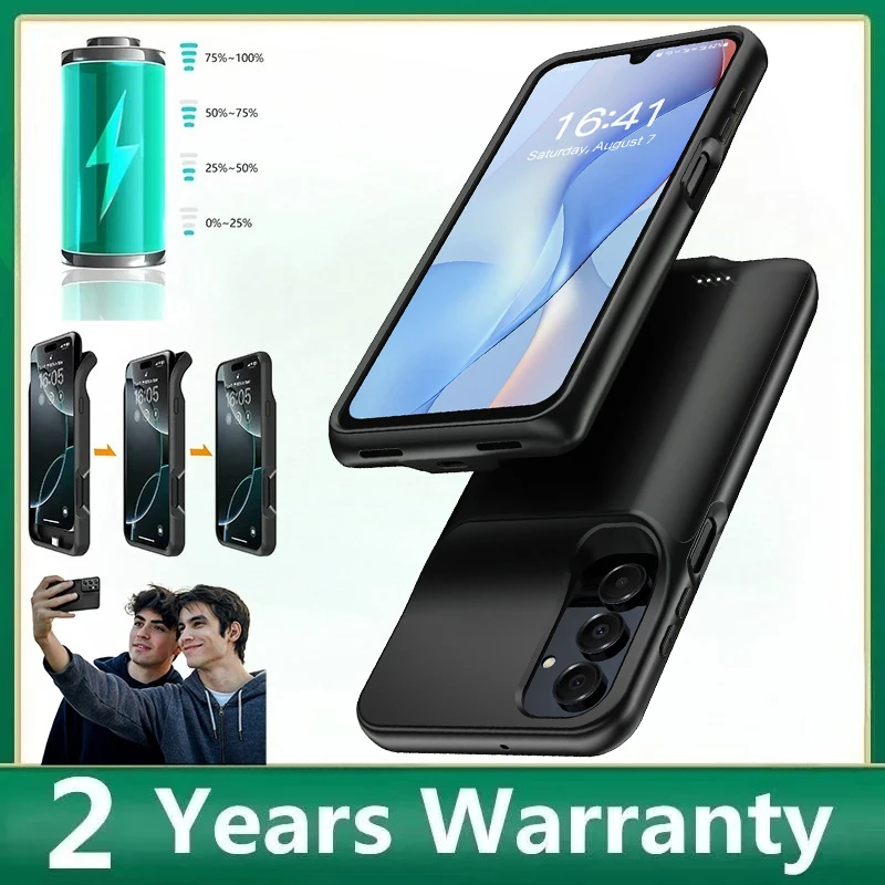 

Мягкий силиконовый чехол-аккумулятор 10000 мАч для Samsung Galaxy A17 A16 A15 A54 A55 A56 A35 A34 A36: зарядный чехол-пауэрбанк