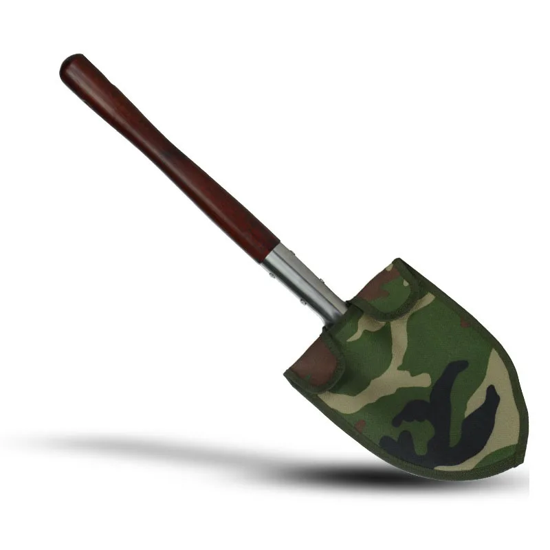 Gardening Shovel Outdoors Garden Hand Shovel Multifunctional Stainless Steel Spade Travel Camping Shovels with Solid Wood Handle