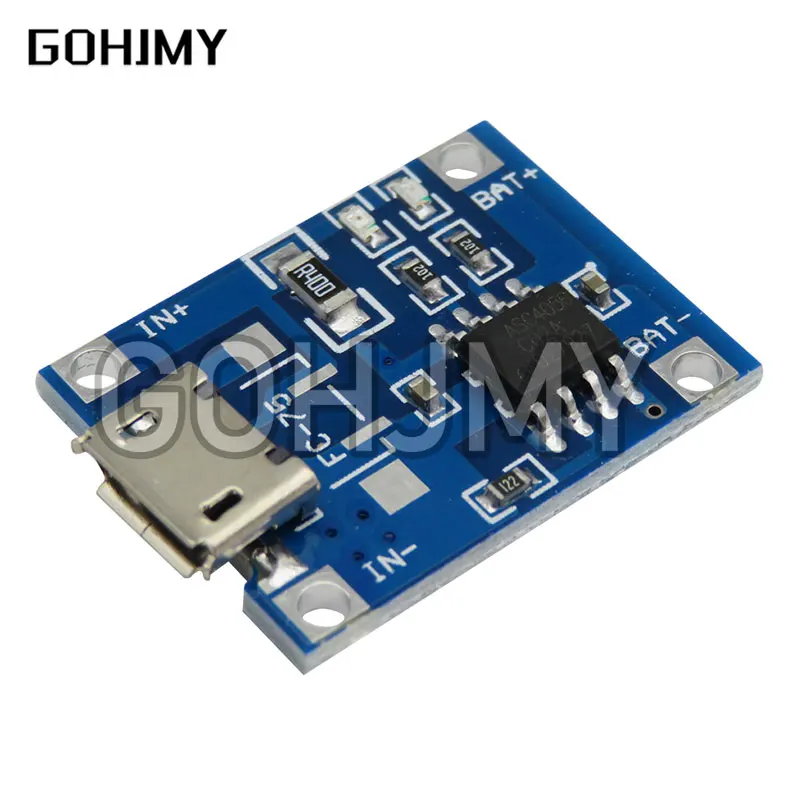 10pcs/lot 5V 1A Micro USB 18650 Lithium Battery Charging Board Charger Module+Protection Dual Functions TP4056