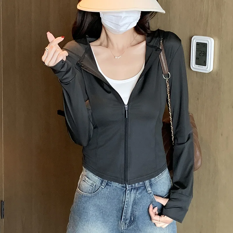 S-2XL New Women\'s Sunblock Clothing UV Protection Summer Ice Breathable Coat Outdoor Thin Sun-protective Clothing Sports Coat