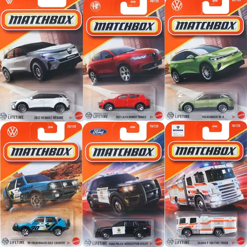 Original Matchbox Auto 1/64 Diecast Carro Volkswagen Golf Alfa Romeo Camaro Citroen Renault Porsche