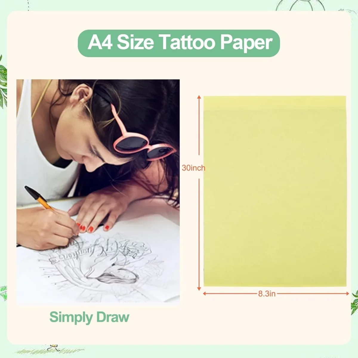 A4 4-Layer Tattoo Transfer Paper Temp Stencils Print/Hand Draw Studio/DIY/Body/Party Safe Printer Skin Waterproof Practice
