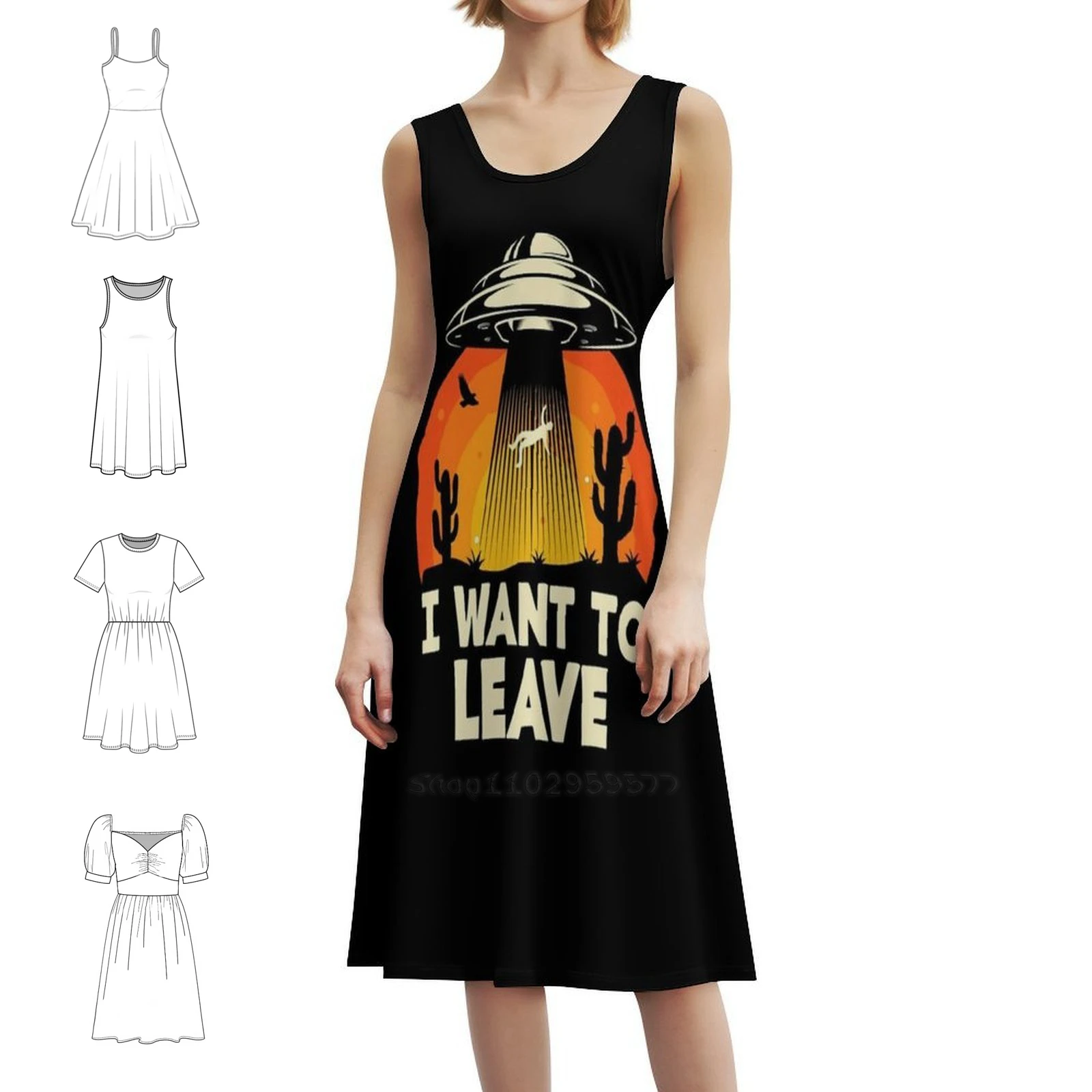 

I Want To Leave Lover Забавное мини-платье в консервативном стиле для женщин трапециевидной формы свободного кроя повседневное дневное платье Lover Забавный дизайн Ufo Ufo