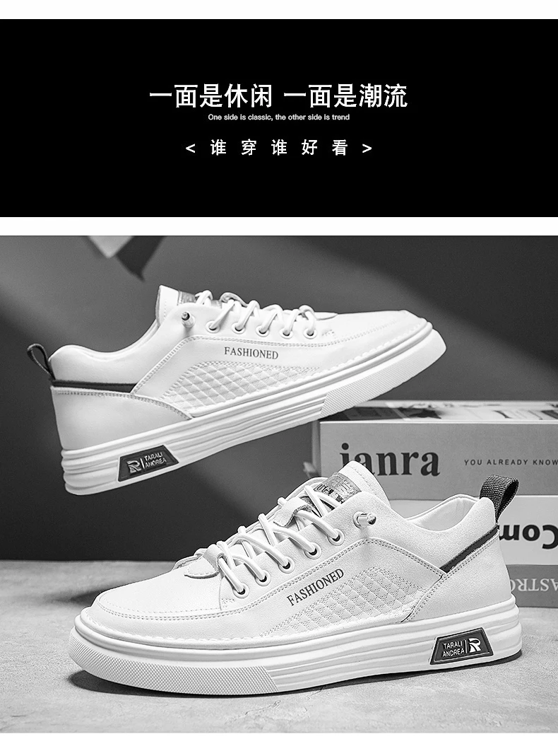 Herren-Slipper, lässige Schuhe für den Sommer, atmungsaktiv, leicht, mit weicher Sohle, flache Outdoor-Wanderschuhe, modische weiße Schuhe für Studenten. – Detail 18