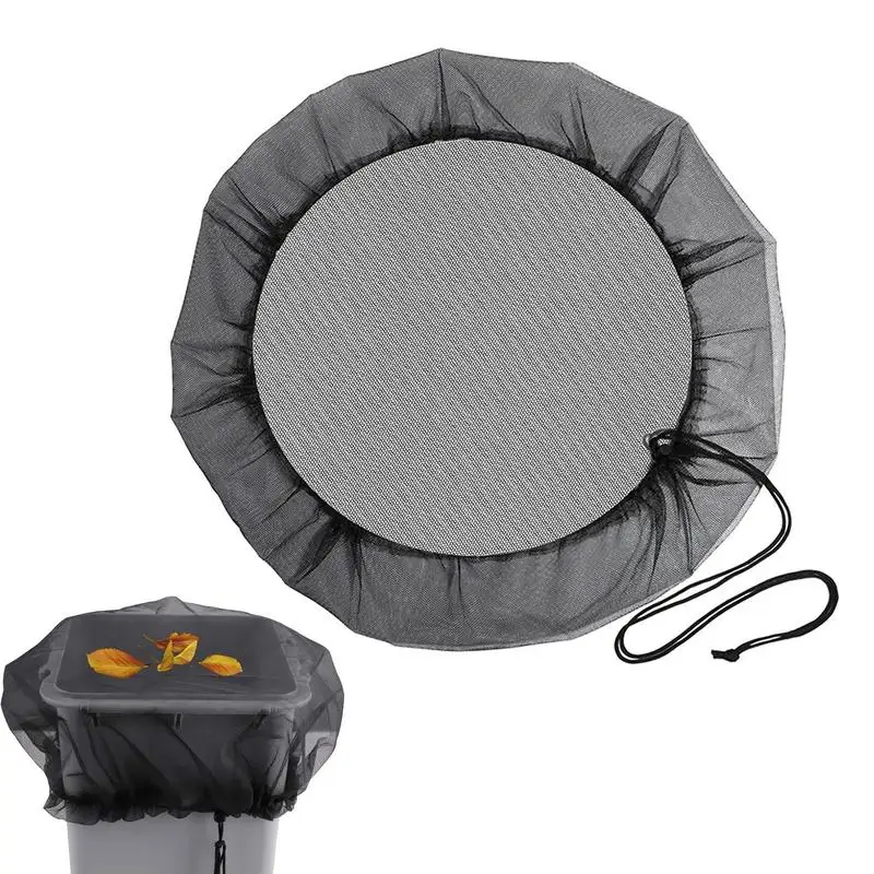 Rain Barrel Screen High Quality Black Soft Leaf Guard Rain Tank Mesh Cover With Drawstring Perfect For Yard Lawn Gardens