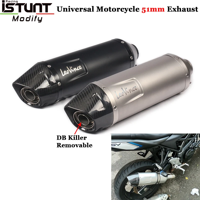 

Universal Motorcycle Leovince Exhaust Escape Modify Carbon Fiber Muffler DB Killer For Z900 CBR500R KTM390 RC390 R6 R1 Dirt Bike