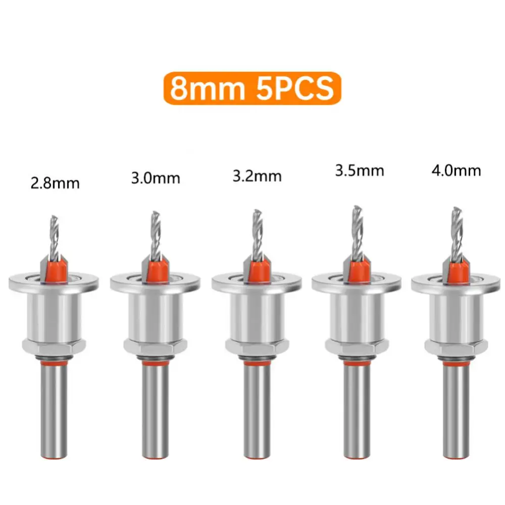 HSS Countersink Woodworking Router Bit Fresa, Extrator De Parafuso, Remon, Demolição, Perfuração De Madeira, Brocas De Núcleo, 8mm Shank