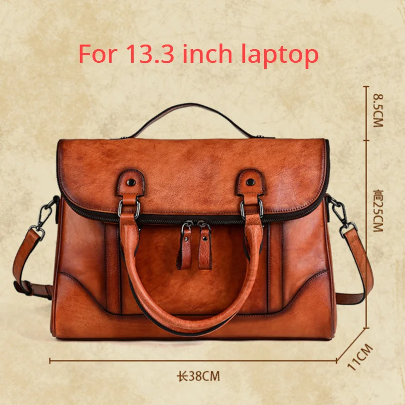 MOTAORA Large Vintage Women Crossbody Bag For Ladies Handbag Genuine Leather Computer Bags 2024 New Designer Luxury Book Bag