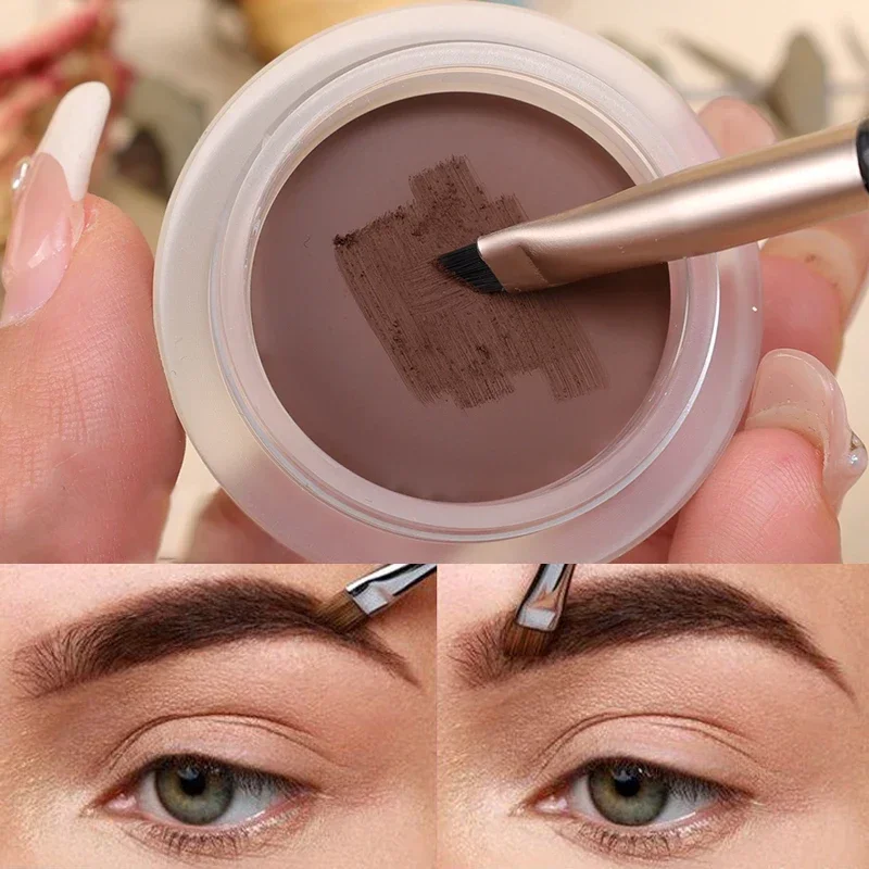 Delineador de ojos 2 en 1, crema de Gel para cejas con pincel, resistente al agua, de larga duración, mate, negro, marrón, fácil de usar, maquillaje cosmético coreano