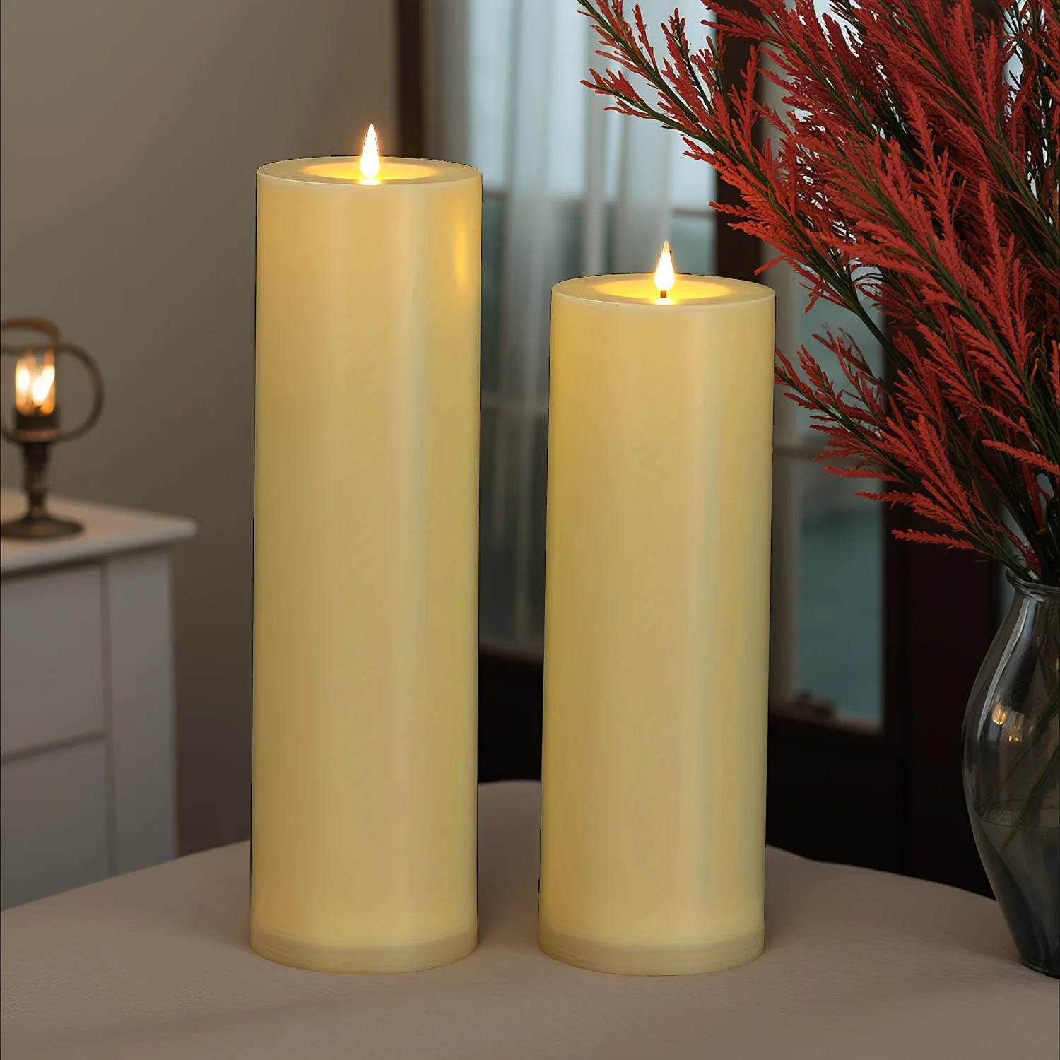 Large Size LED Electronic Candle Light Smokeless Lighting Birthday Hotel Wedding Decoration Scene Layout Props Candle Light