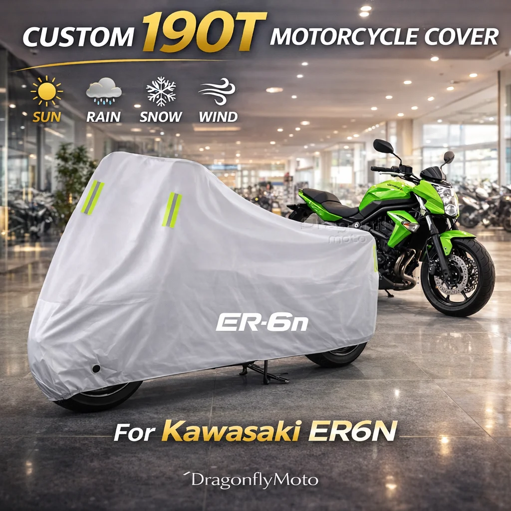 

For Kawasaki ER6N ER 6N ER-6N Motorcycle Cover Silver Waterproof UV Rain Dust Sun Outdoor Indoor Protector
