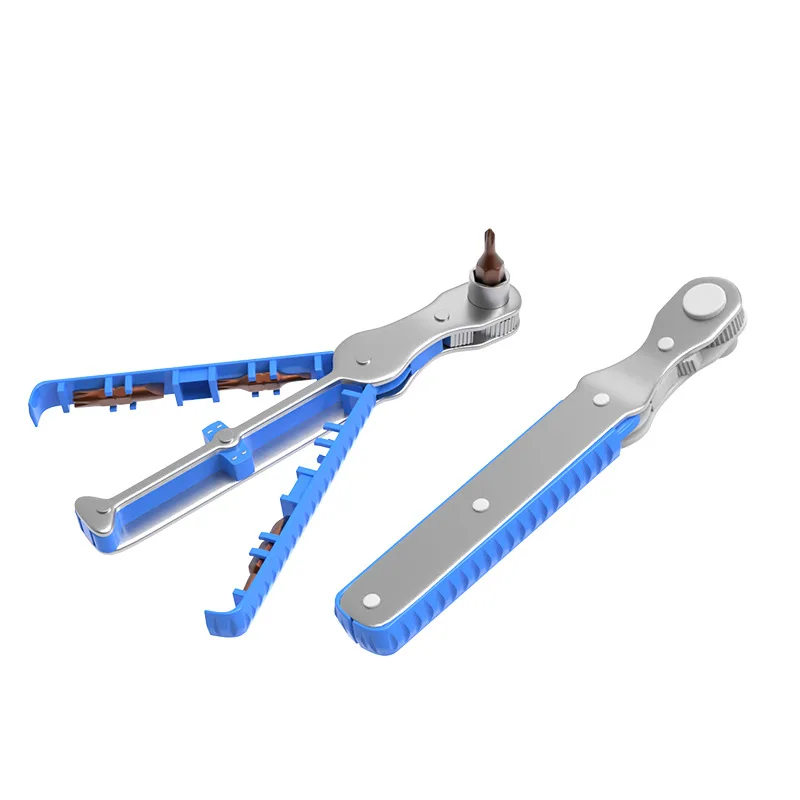 Two-Way Ratchet Screwdriver Set, Multi-Function, Front and Back, Small Space, Turning Wrench, Curved Head Bit, New