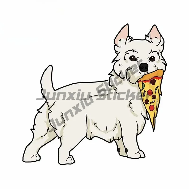 

For Westie Pizza Dog Car Stickers Personality Laptop Occlusion Scratch Waterproof Decoration Decal