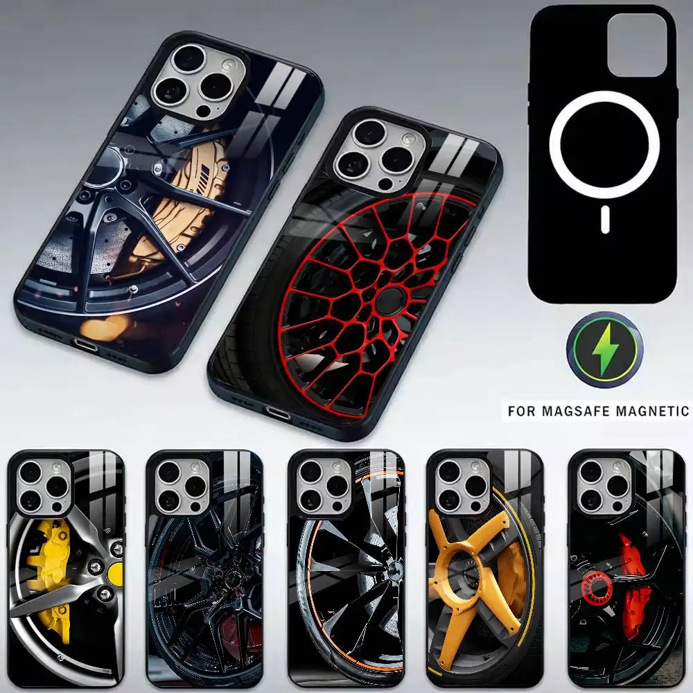 

Car Wheel Bone Phone Case For iPhone17,16,15,14,13,12,11 Plus,Pro Magnetic For Magsafe Wireless Charging