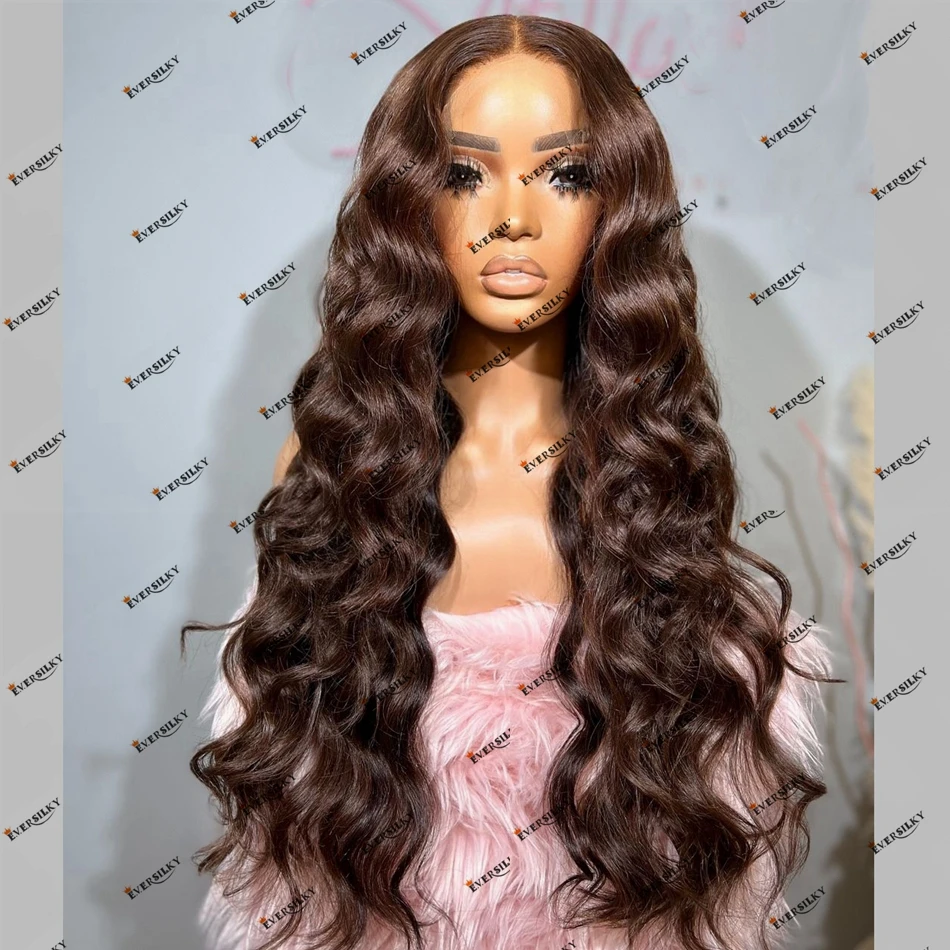 

100% Natural Human Hair Loose Deep Wave Chestnut Brown 13X4 Lace Front Wig for Women 200% Density Remy Indian Hair U Part Wig