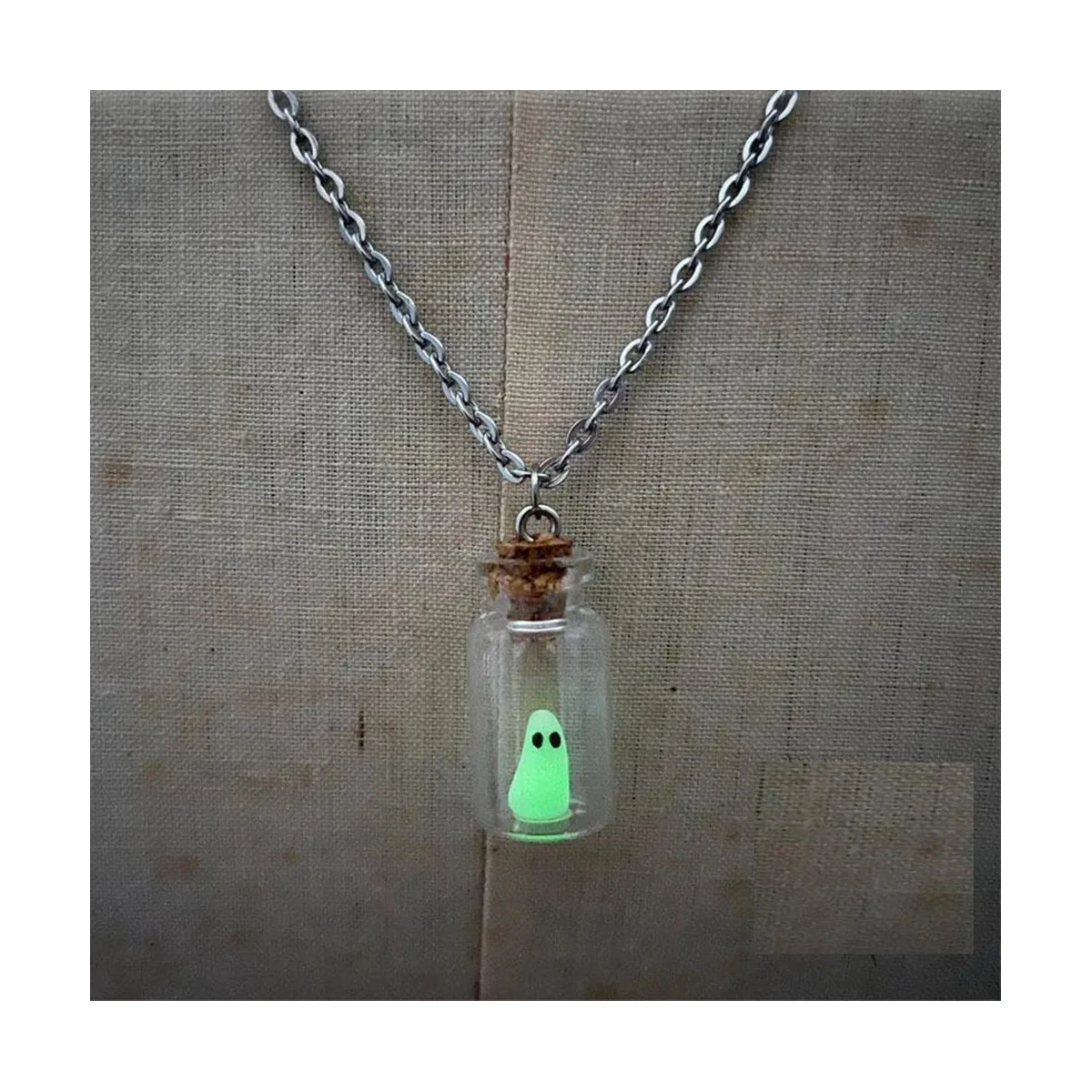 Glow in the Dark Adopt A Ghost Necklace - Cute Halloween Jewellery. Pet Ghost