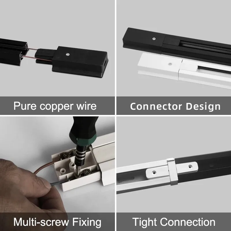 Imagem -05 - Alumínio Led Track Lamp e Spotlight Rail Bar 0.5 m Conjunto Completo para Linhas Track i T-l Connector Teto Track Acessórios