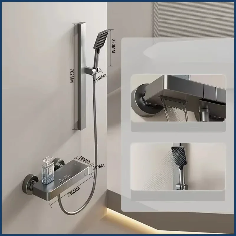 Système de douche mural Simple, pour salle de bains, eau froide et chaude, robinet de douche pressurisé, ensemble complet