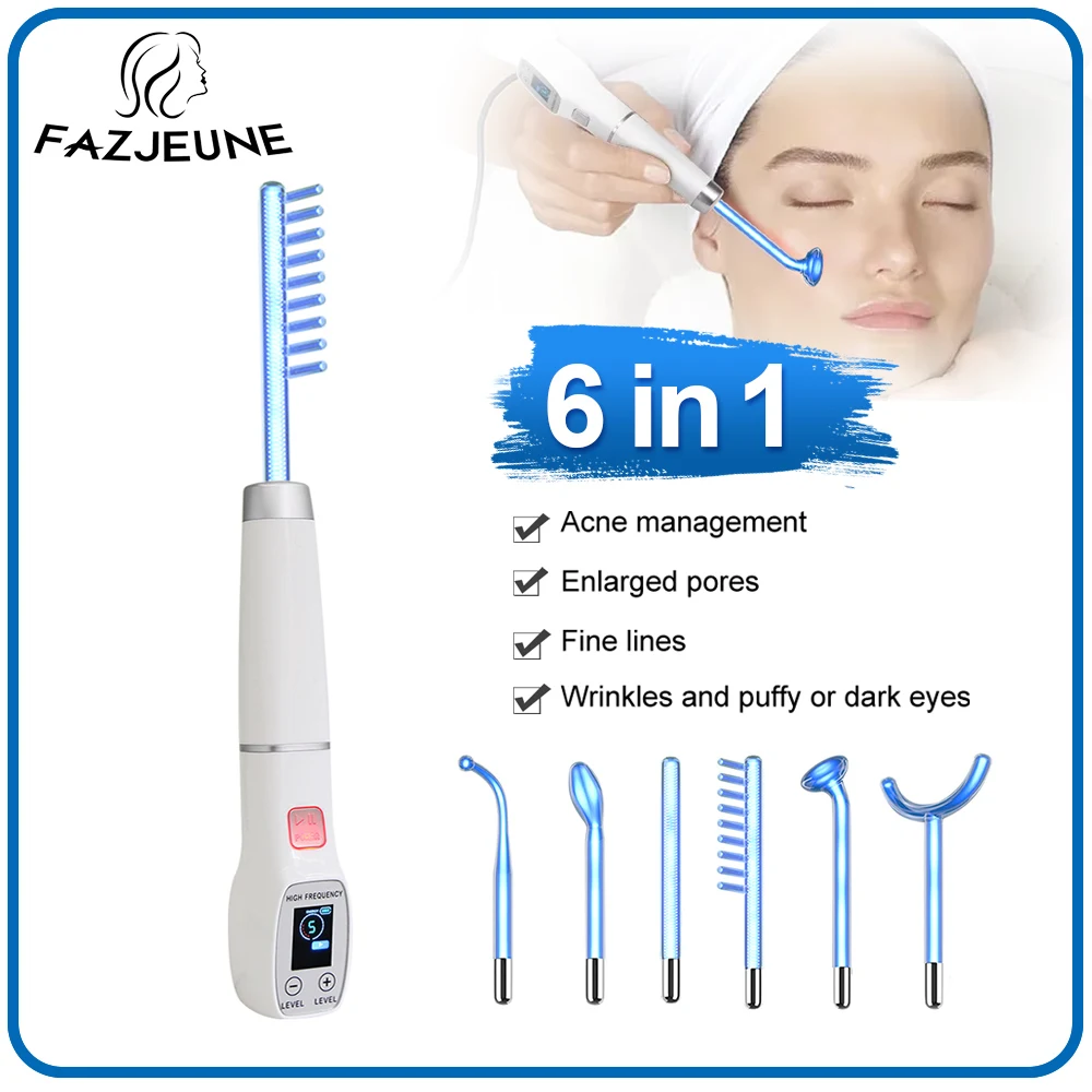 

6 in 1 High Frequency Beauty Machine/ Professional Portable Handheld High Frequency Facial Skin Beauty Machin
