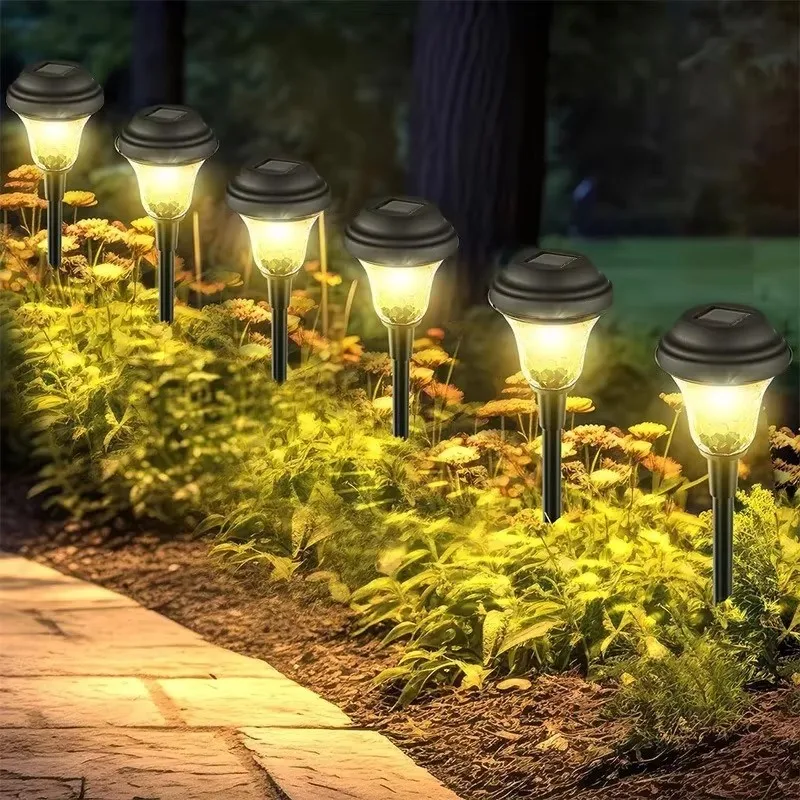 

Солнечные уличные фонари, новые садовые лампы с питанием от водонепроницаемой пейзажной дорожки для двора, заднего двора, газона, патио, декоративное светодиодное освещение