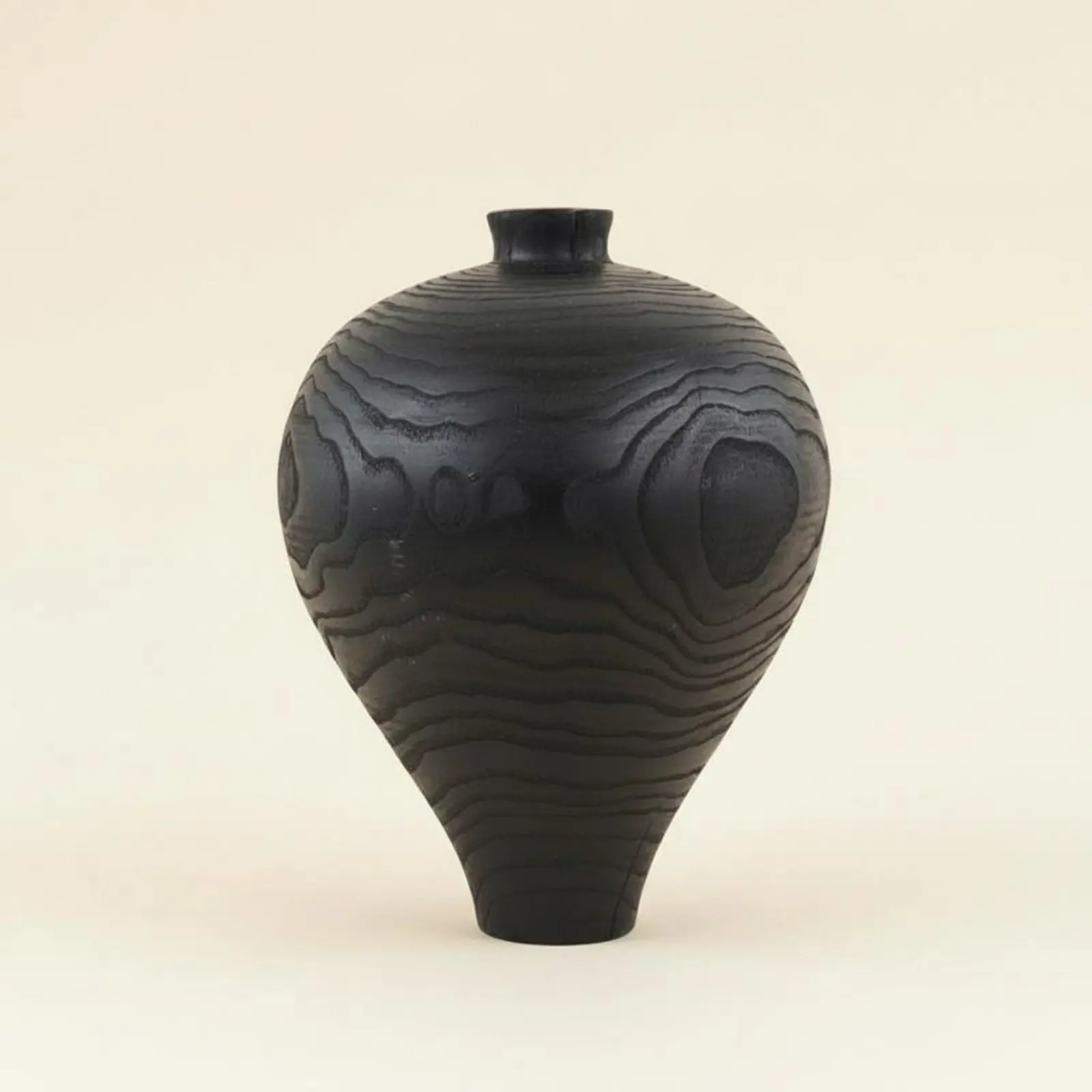 Rustic Elegance Design Decorative Vessel Black Carbonized Wood Vase Desktop Decorative Object House Decoration for Living Room