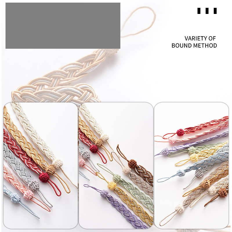 2PCS European Style Curtain Clip Weaving Holders Tieback Buckle Clips Curtain Straps Tassels Curtain Accessories Home Decor