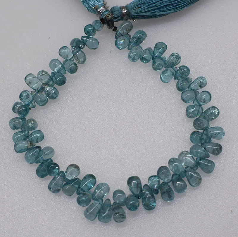 loose beads Apatite blue drop 6-8mm 20cm  for DIY jewelry making FPPJ wholesale beads nature