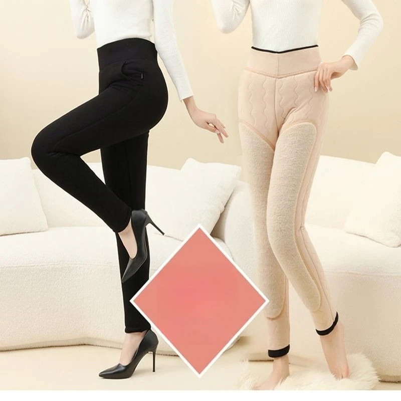 السراويل Thiened اصطف الشتاء مبطن الركبة الخصر حماية الملابس الداخلية السراويل الخريف TT306 #2